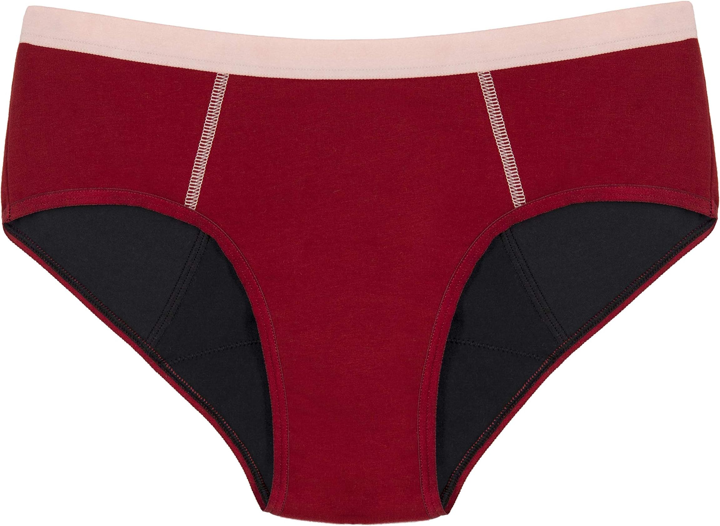 Thinx BTWN) Teen Period Underwear - Brief Panties, 9/10 Red