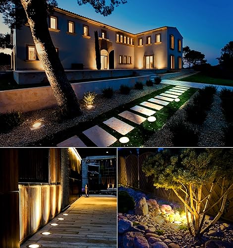 Miniatura 7 de PUVORXI Luces de pozo de 10 W, ACDC 12-24 V LED en el suelo, luces de paisaje de bajo voltaje, iluminación de paisaje impermeable IP67, luces de