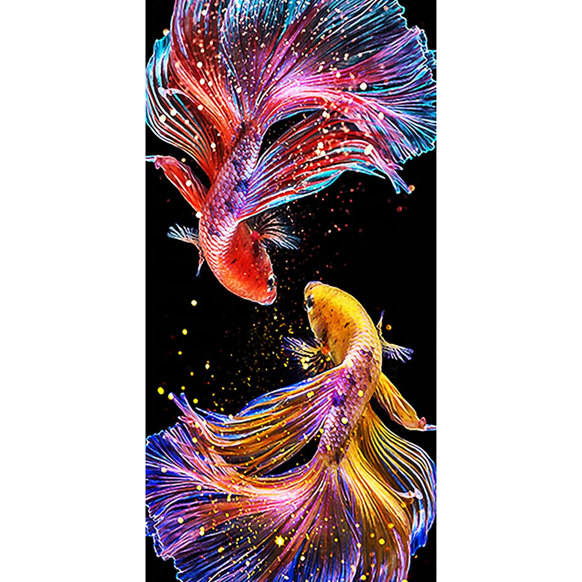 Huacan Diamond Painting Kits for Adults Fish Diamond Art Kit AB Diamond Painting Full Drill 5D DIY Round Rhinestone Art Craft Kits for Gift Home Wall