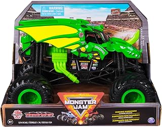 Monster Jam, Bakugan Dragonoid Monster Truck - Green, 1:24 Scale Die-Cast Vehicle-Chrome Rims and BKT Tread Tire for Playsets, Collectible for Fans & Birthday Parties, Kids Ages 3+