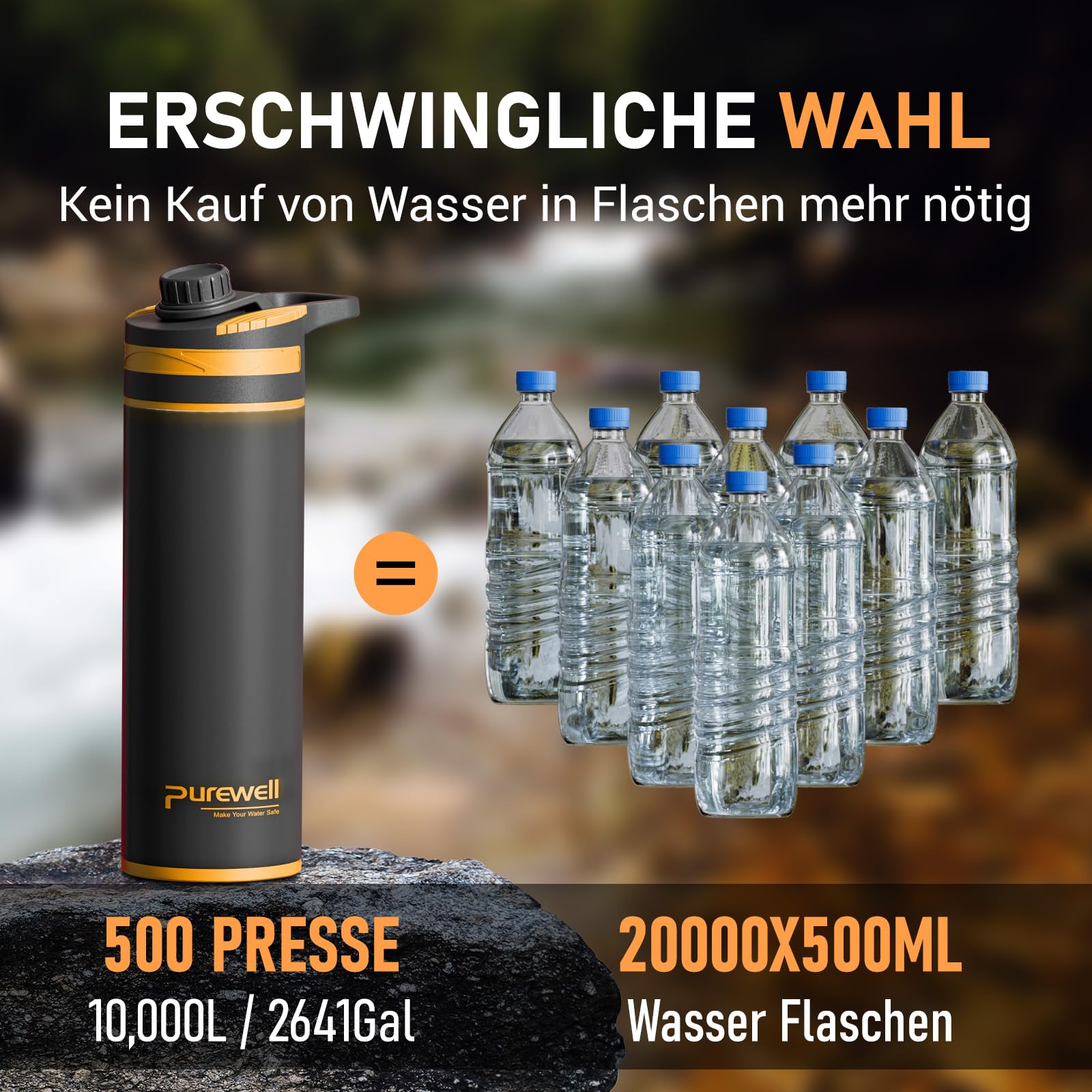 Gourde Filtrante Purewell 500ml - Filtre 99,999% Bactéries Et Virus, Idéale Randonnée Et Camping - 7