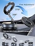 Snanlen Mise à jour 360° Support de téléphone magnétique sous vide Nano Gel, support de téléphone de voiture pour Magsafe[108+LBS Score Suction & 3000gf Magnetic le plus fort], Montage de téléphone de coupe d'aspiration pour voiture/pour iPhone 17 Pro Max