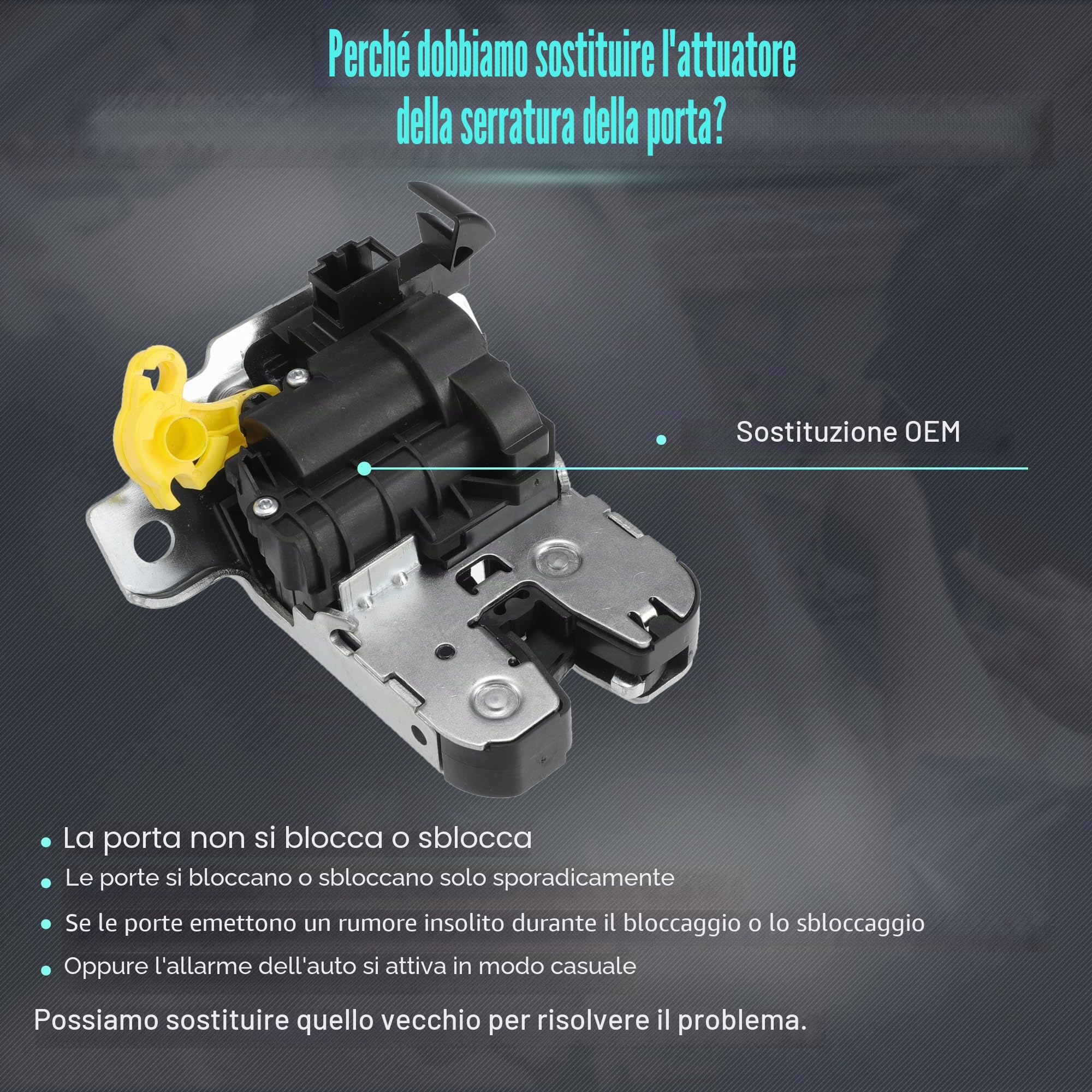 QUARKZMAN Serratura Di Ricambio Portellone Posteriore Per VW Touran 16-23 | Per VW Touareg 18-23, Per VW Arteon 17-23, Per Seat Tarraco 19-23, OE:5TA827505D, Nero, Argento, 12x11x6.5cm