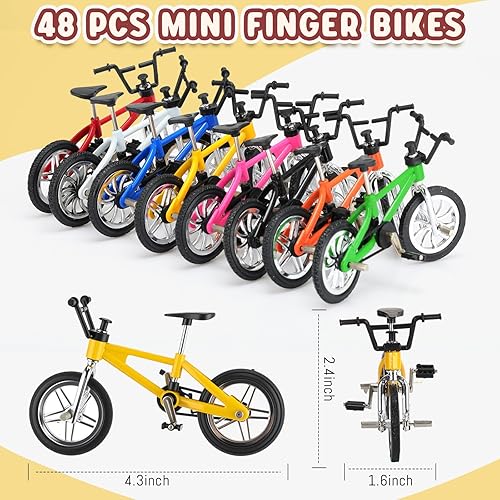 Miniatura 3 de Poen 24 unidades de mini bicicletas de dedo para niños, recuerdos de fiesta, juguete miniatura de bicicleta de metal para estudiantes, premios de