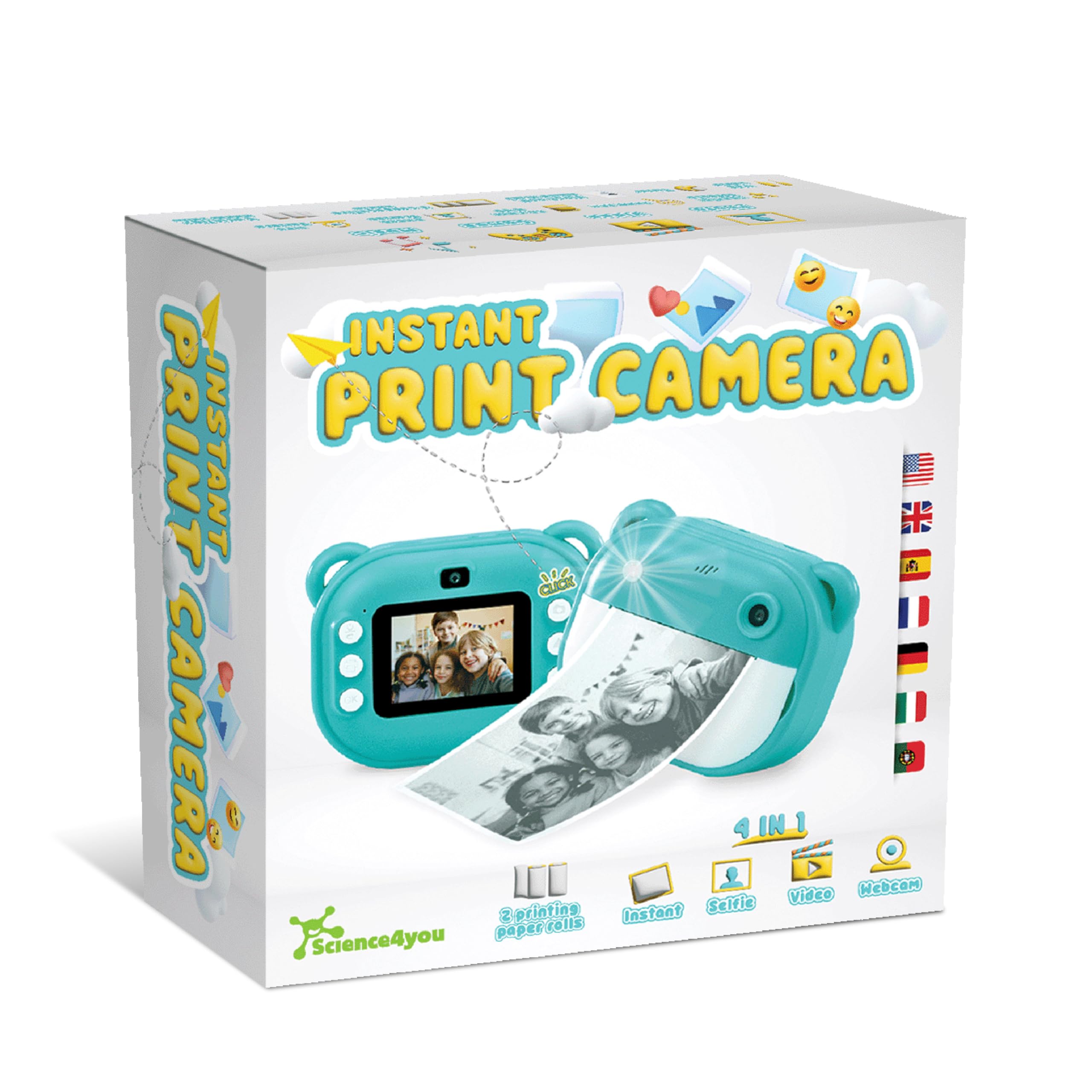 Science4you Cámara Instantánea para Niños – Captura Recuerdos con Esta Camara Fotos Infantil Instantanea con Papel de Impresión, Haz Clic y Obtén tu Foto Instantánea, Niños y Niñas de 4 5 6+ Años