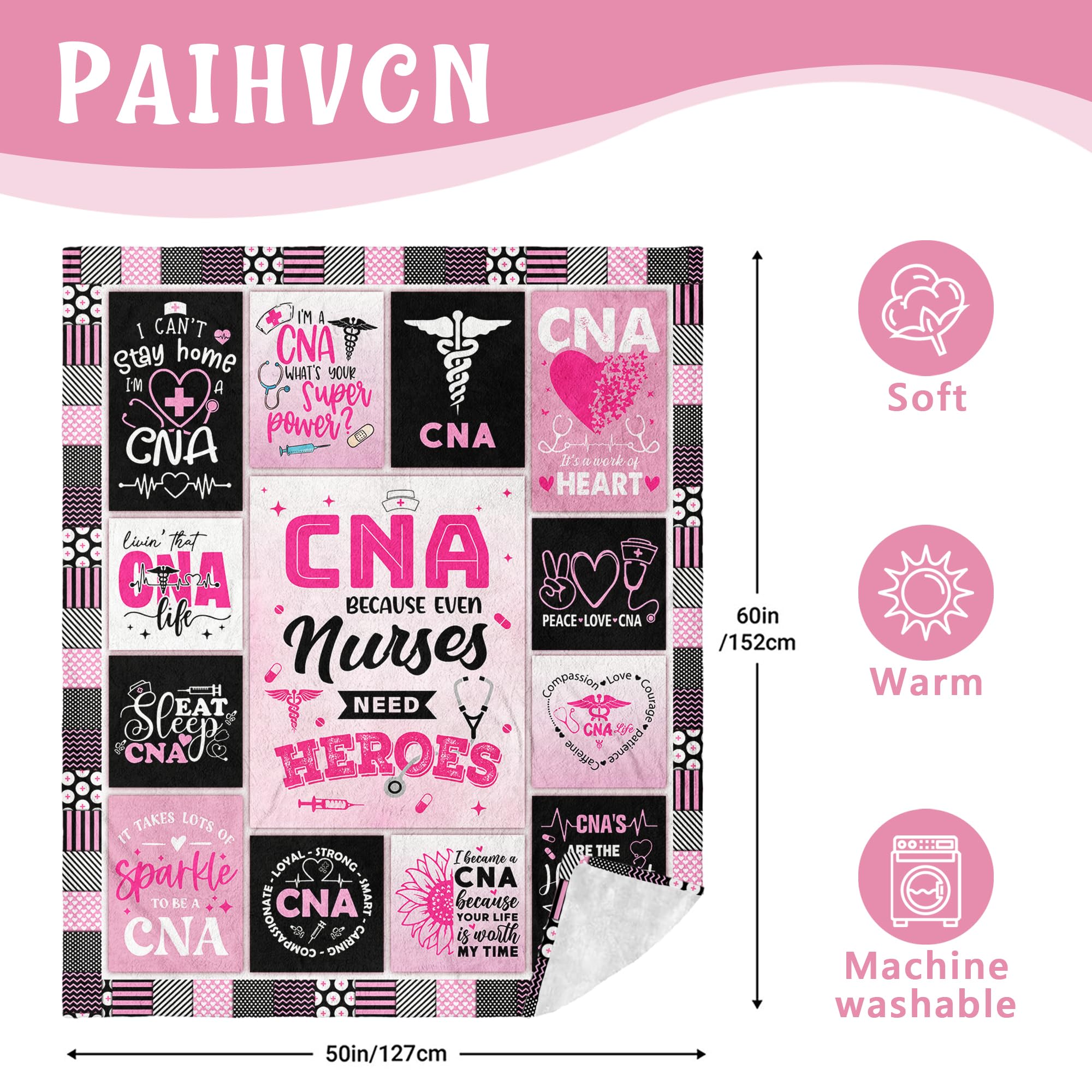 CNA Gifts, CNA Week Gifts for Women, 2026 CNA Appreciation Gifts Bulk, Certified Nursing Assistant Gifts, CNA Gifts Ideas, CNA Nurse Graduation/Birthday Gift Blanket 60" X 50"