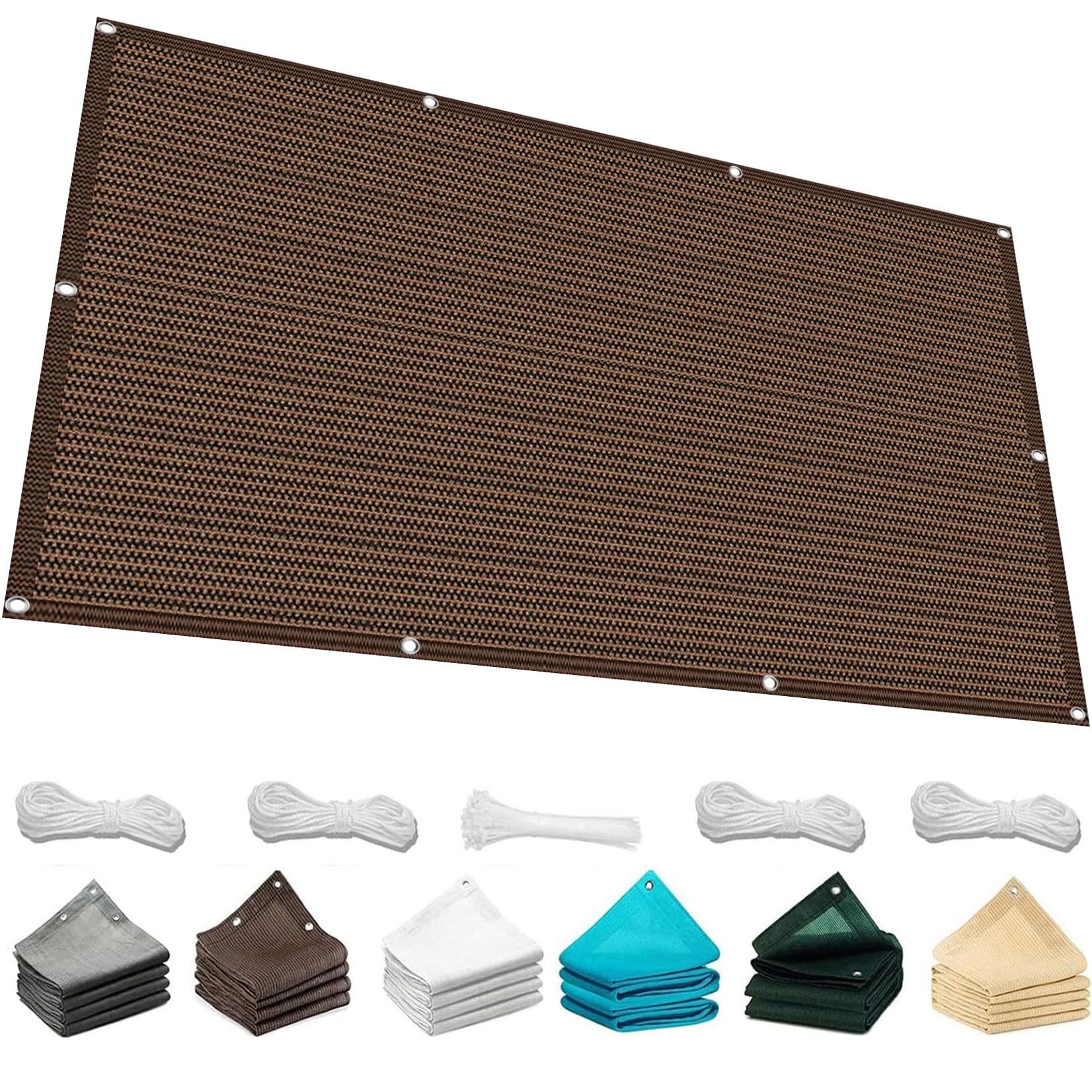 Voile d'ombrage rectangulaire protection UV toile rectangle marron 125 x 350 cm extérieur