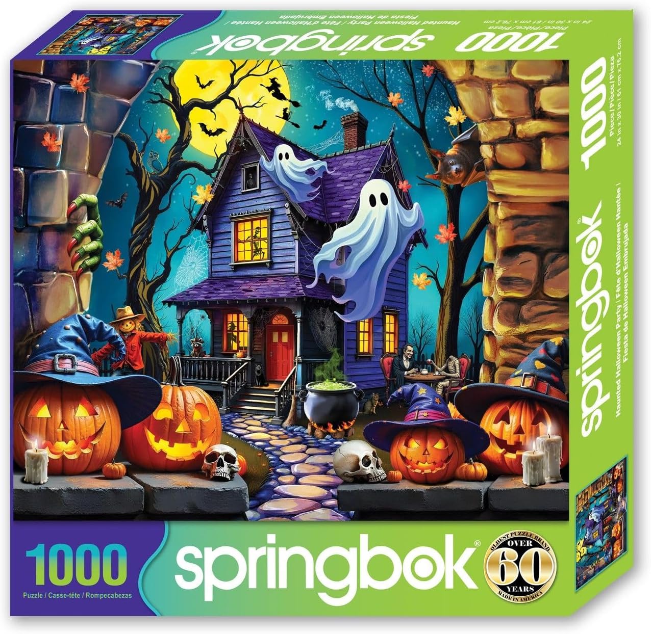 Springbok Haunted Halloween Party 1000 Piece Jigsaw Puzzle for Adults - Haunted Mansion - Unique Cut Pieces - Made in USA