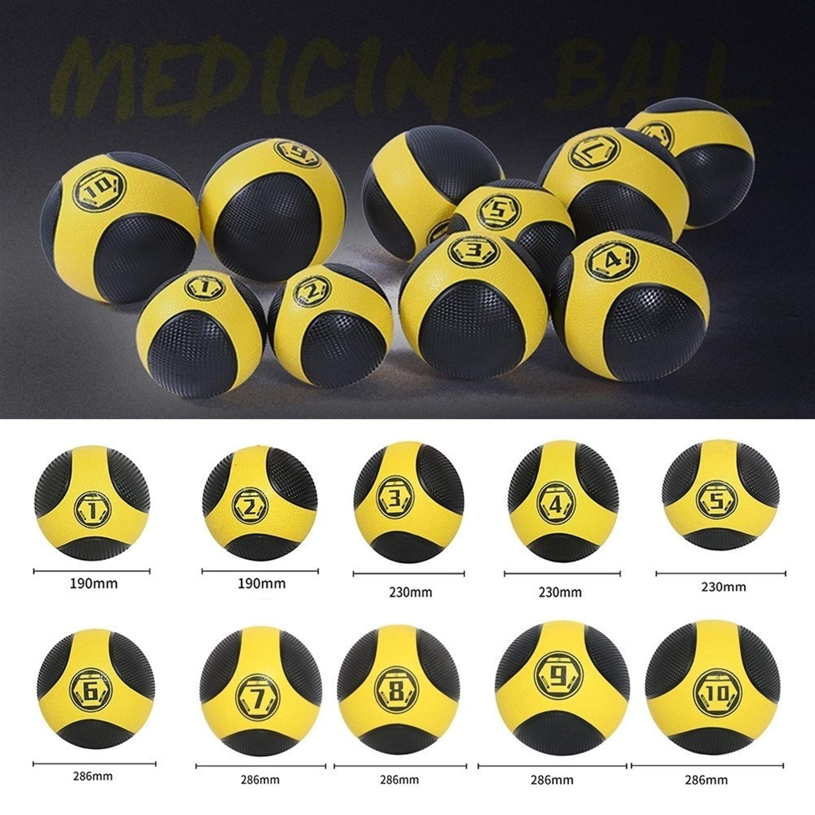 Pelota Medicinal Bola De Goma De La Bola De Medicina, Bola De Entrenamiento De Gravedad De Los Aeróbicos Interiores, 1kg / 2kg / 3kg / 4kg / 5kg / 6kg / 7kg / 8kg / 9kg / 10kg (Size : 3kg/6.6lbs)