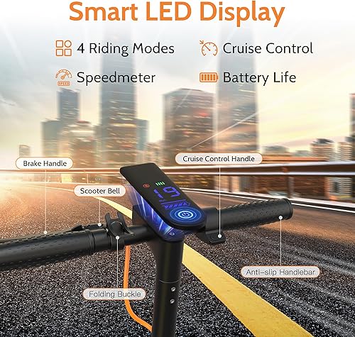 Miniatura 4 de MAXSHOT Scooter eléctrico para adultos, neumáticos de 8.51014 pulgadas, 1922 mph, motor de 350 W500 W, rango de 21-28 millas, plegable con doble