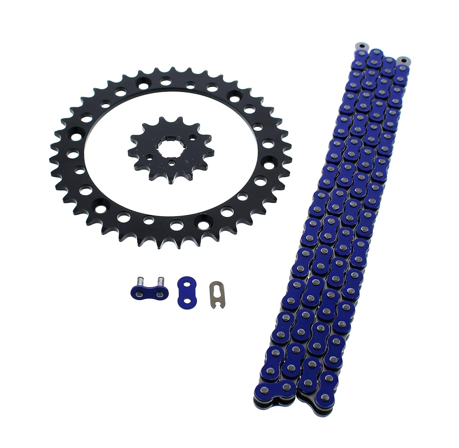 Blue Non ORing Chain & Sprocket Blk fits 1989-04 Yamaha Warrior YFM350 13/40 98L