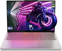 Lenovo Laptop Yoga Pro 9i, Intel Ultra 9-285H, 32 GB LPDDR5x RAM, SSD PCIe de 40.6 cm, 3.2K (3200 x 2000), tela sensível ao toque OLED, Nvidia G-Force RTX 5060, teclado retroiluminado, W11 Pro, cinza