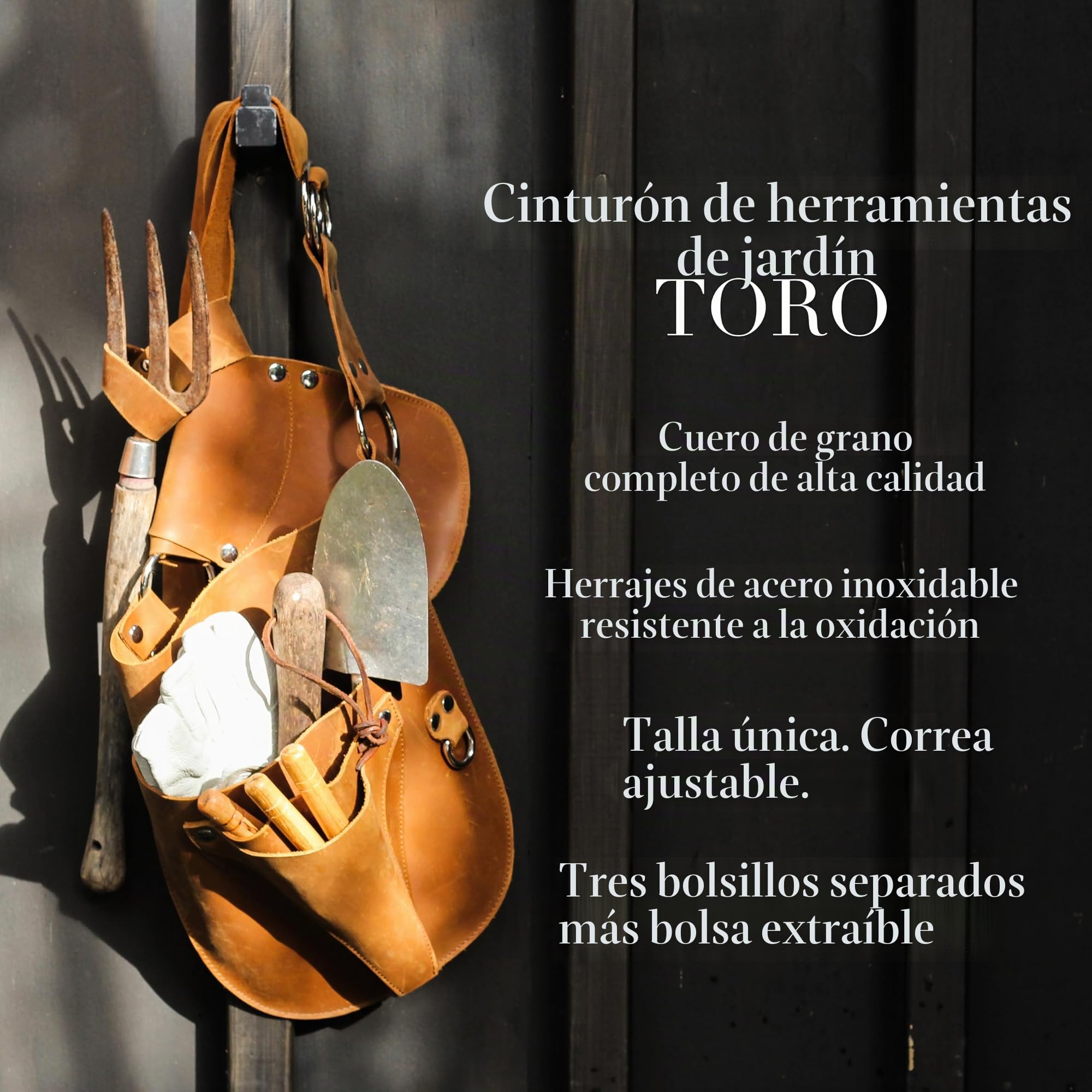 Cinturón de herramientas de cuero para el jardín, regalos de jardín de Navidad para mujer, cinturón de herramientas, herramientas, organizador, funda, regalo para jardineros y floristas, cinturón de