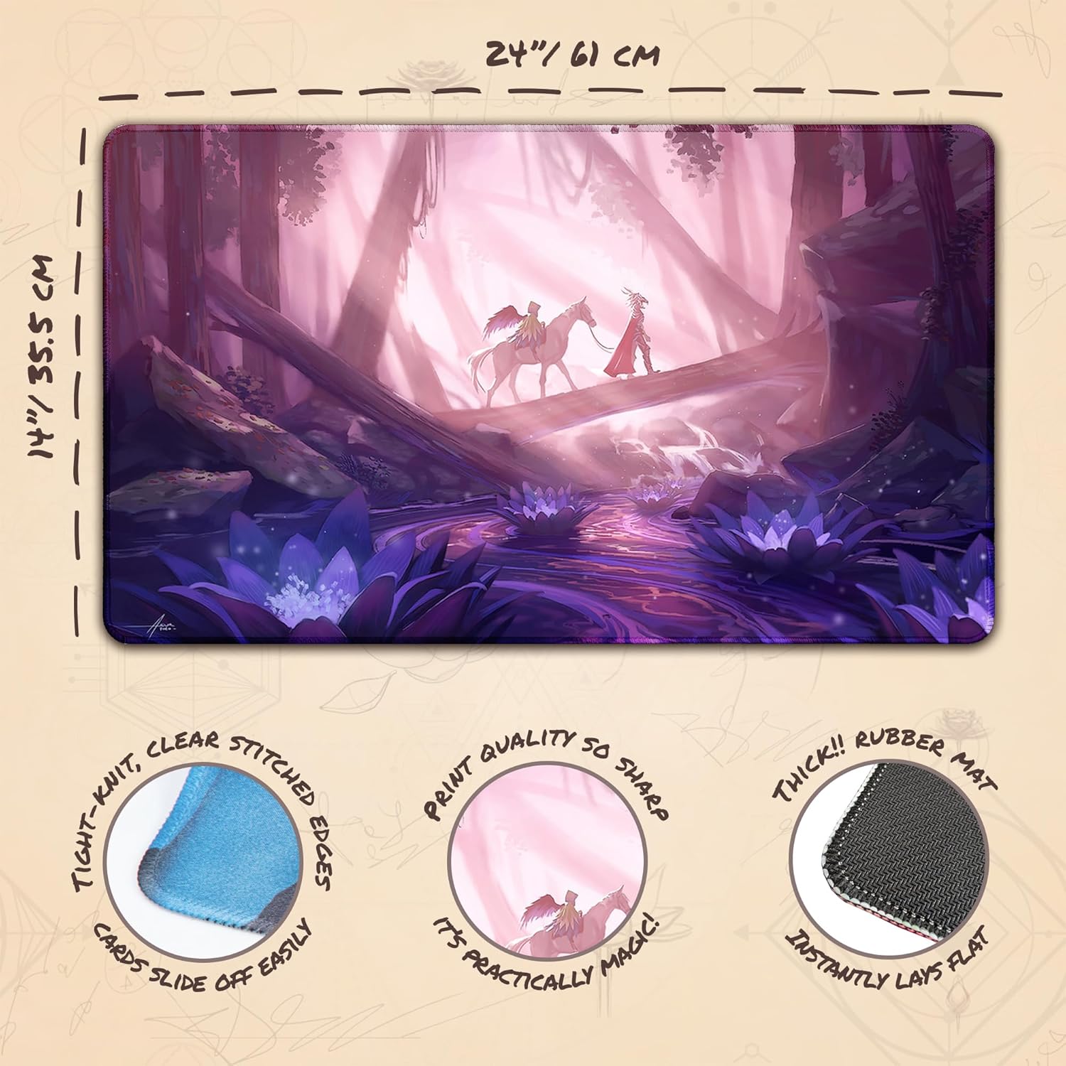 Lotus Quest Swamp (Stitched) - MTG Playmat - Compatible with Magic The Gathering Playmat - Play MTG, YuGiOh, TCG - Original Play Mat Art Designs & Accessories