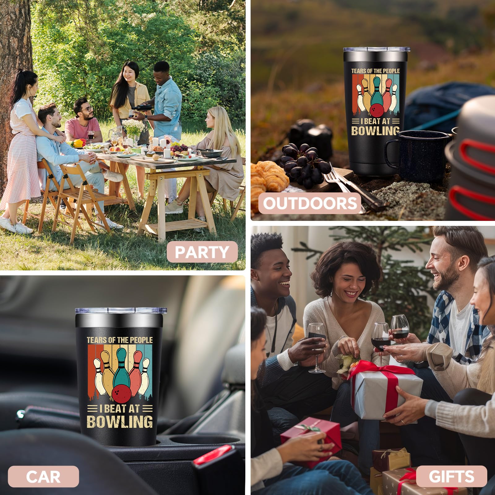 Bowling Gifts for Men, Women - Christmas Birthday Gift Ideas for Bowling Lover - Bowlings Accessories for Player Coach Dad Boyfriend - 20oz Tumbler