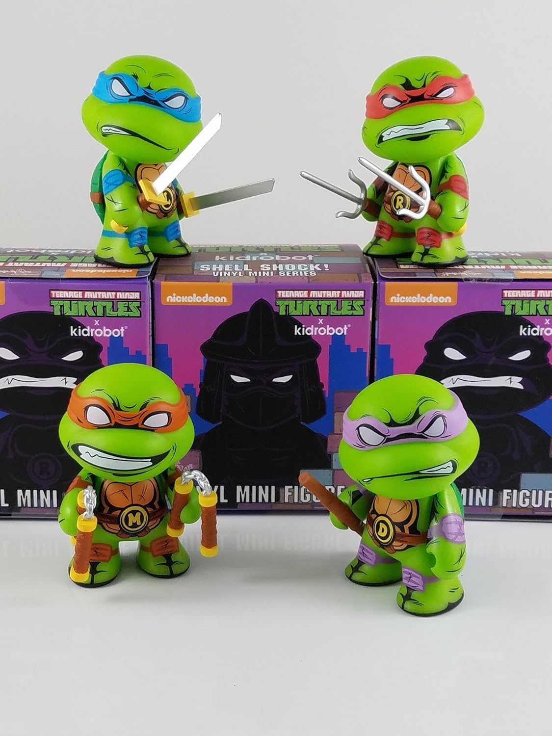 Kidrobot TMNT Ninja Turtle Brothers Four Pack Bundle - Shell Shock Series Opened Blind Box