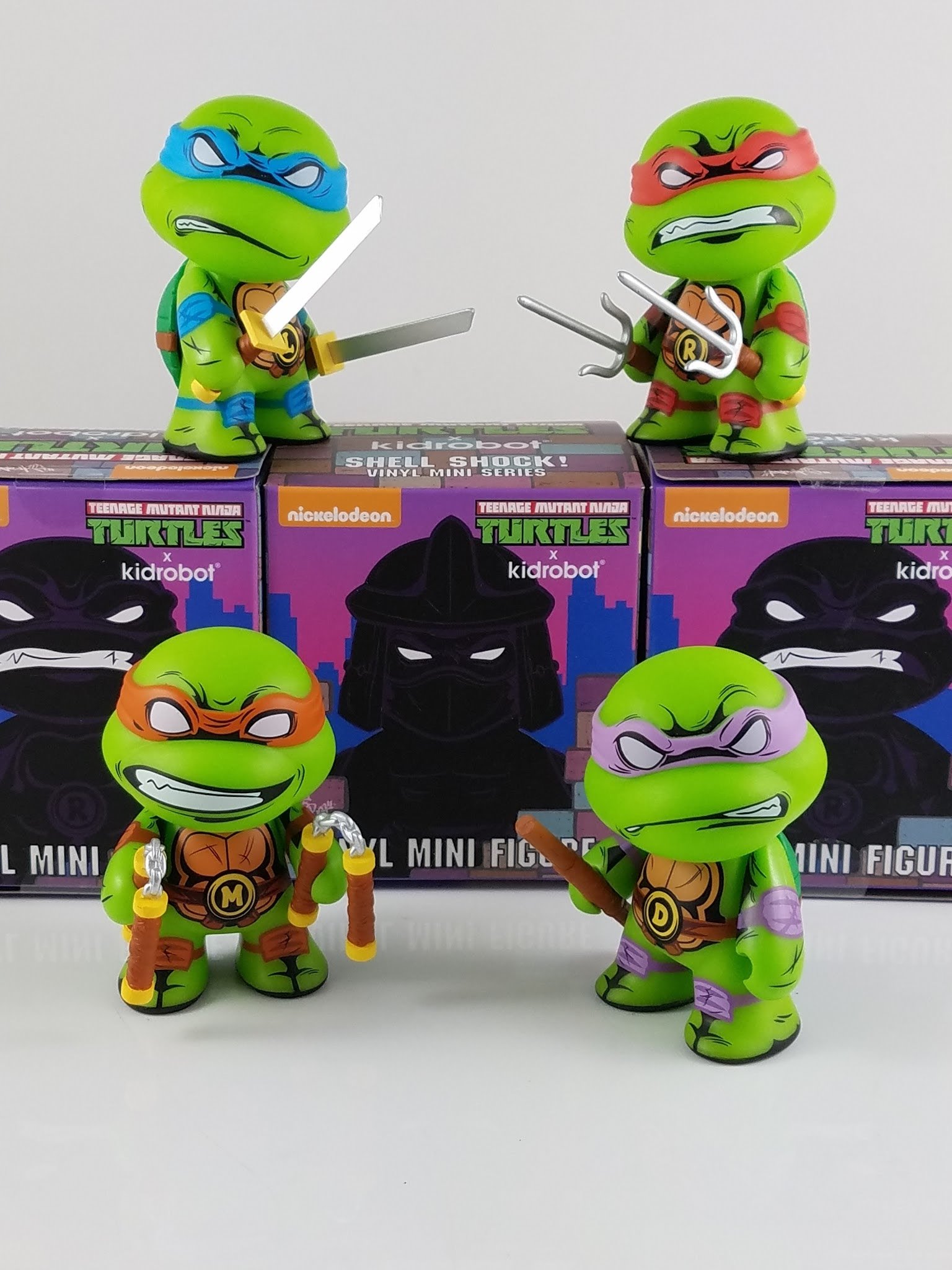 Kidrobot TMNT Ninja Turtle Brothers Four Pack Bundle - Shell Shock Series Opened Blind Box