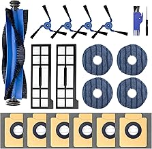 Replacement Accessories Kit for Eufy X10 Pro Omni Vacuum Cleaner,19 Pcs Includes 1 Main Brush,4 Mop Cloth Pads,4 Side Brushes,2 HEPA Filters,6 Replacement Dust Bags,1 Cleaning Tools,1 Screwdriver
