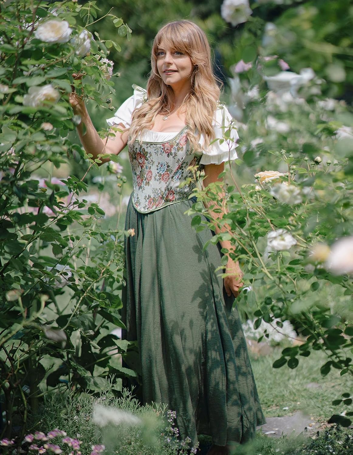 Scarlet Darkness Maxi Skirts for Women Long Flowy Boho Renaissance Skirt with Pockets - Image 5