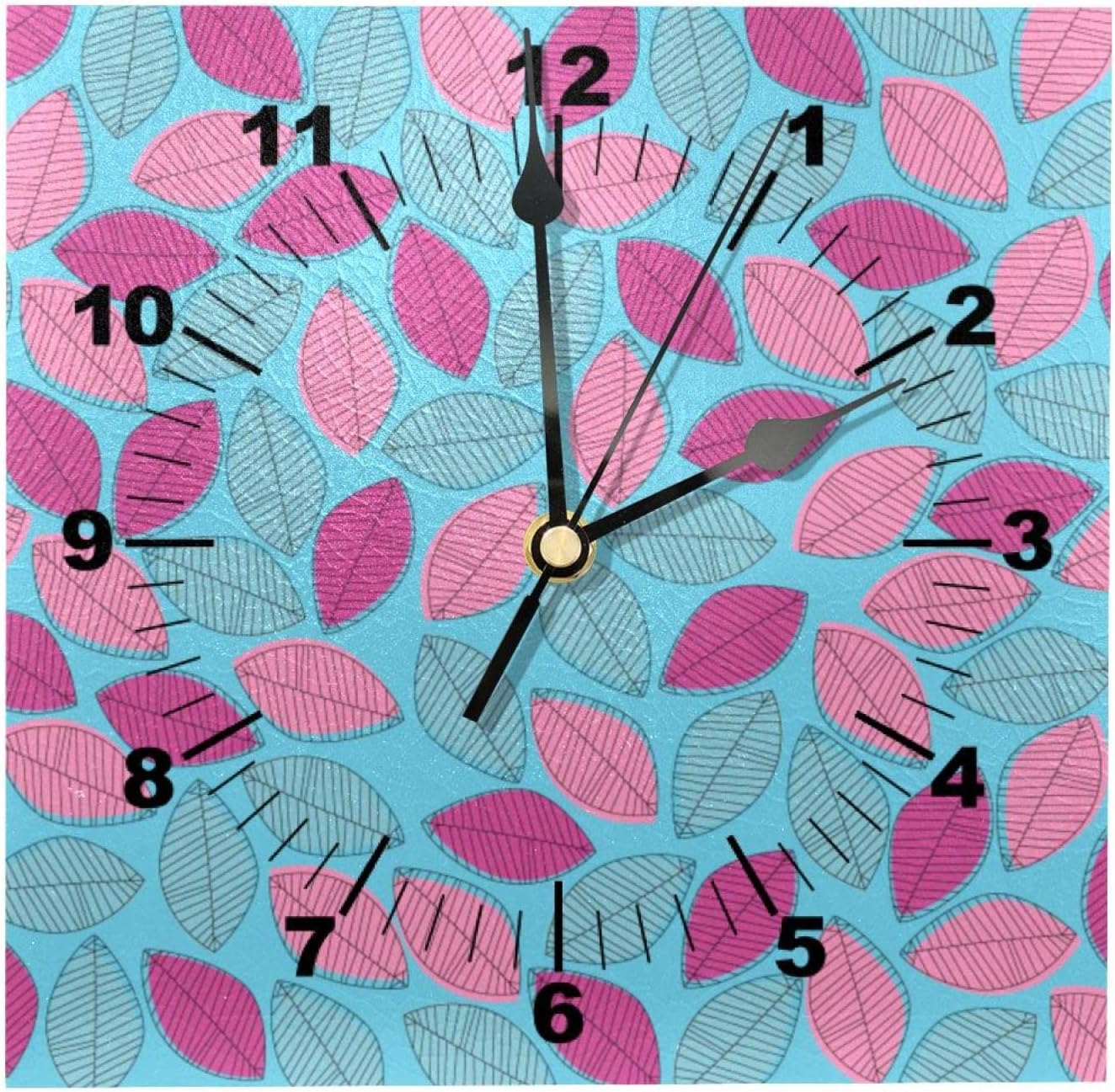 Digital Wall ClockTree Leaves 8 Inch Square Wood Clocks for Walls,Battery Operated