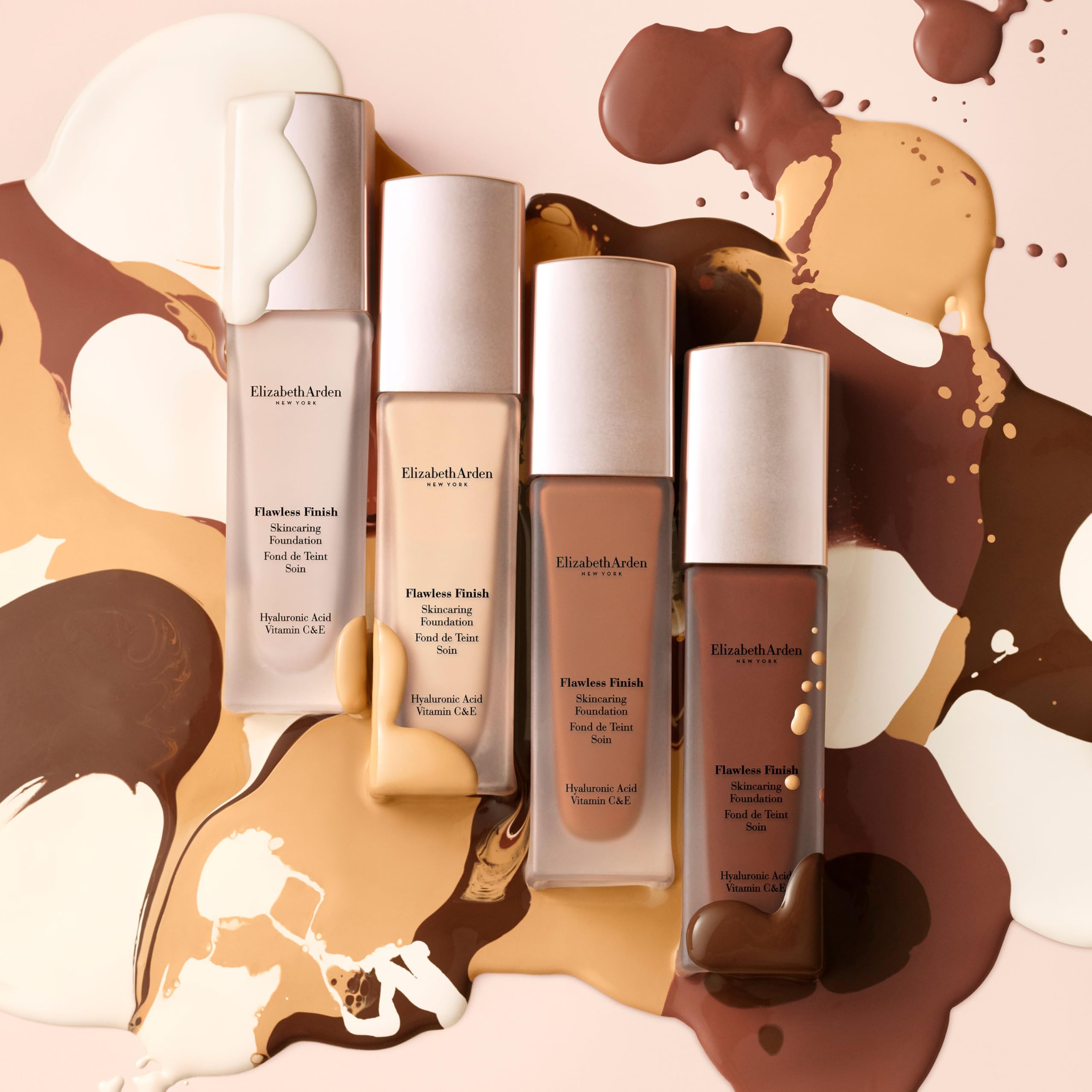 Elizabeth Arden - Fondotinta Flawless Finish con Acido Ialuronico, Vitamina C e E, Trucco Liquido a Lunga Durata Senza Profumo, 300N, per Pelle Media con Sottotoni Neutri, 30ml