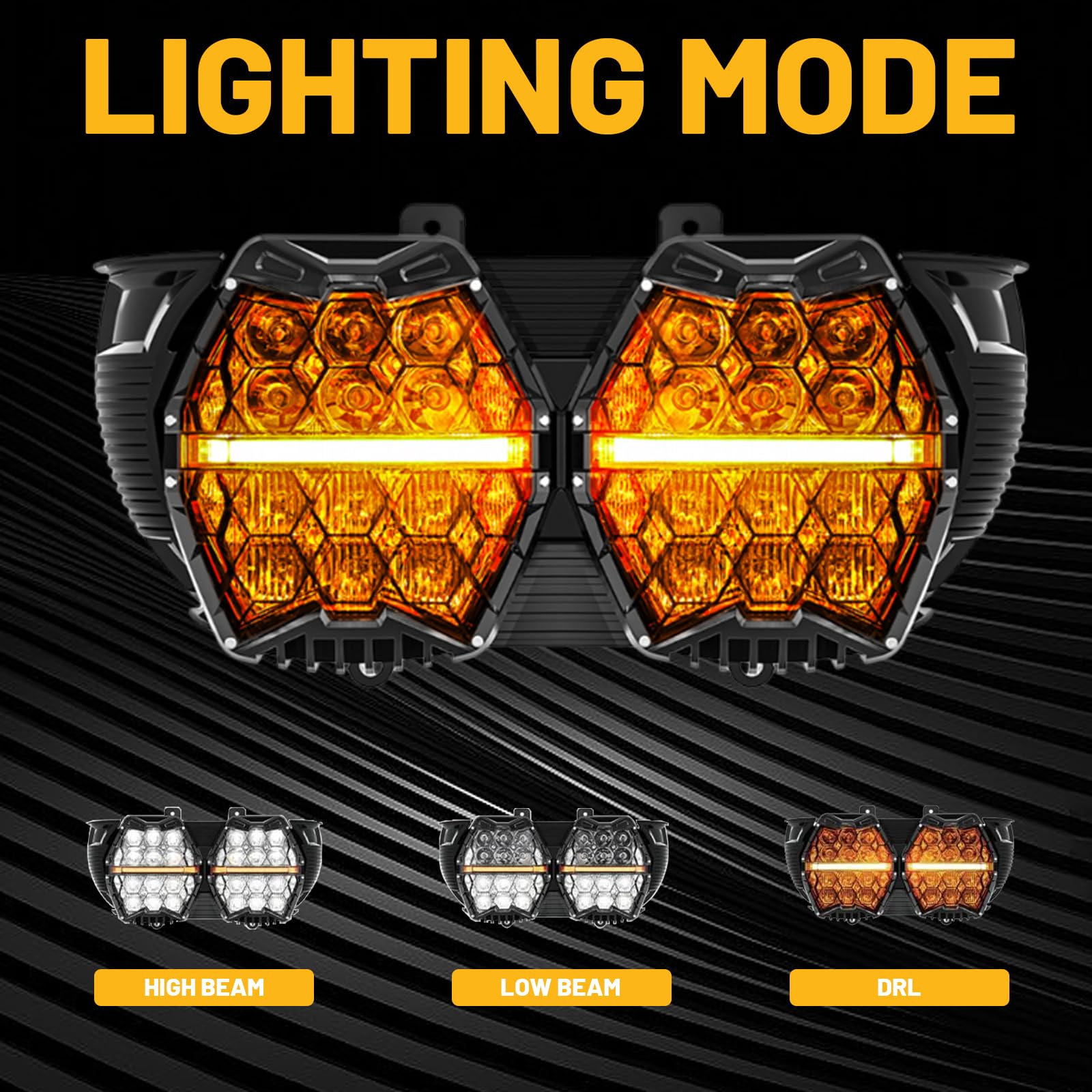 bamotoop 240W High Power Dual Motorcycles LED Headlight High Low Beam with DRL E24 Projector Head Lamp Compatible with Road glide 2015-2023