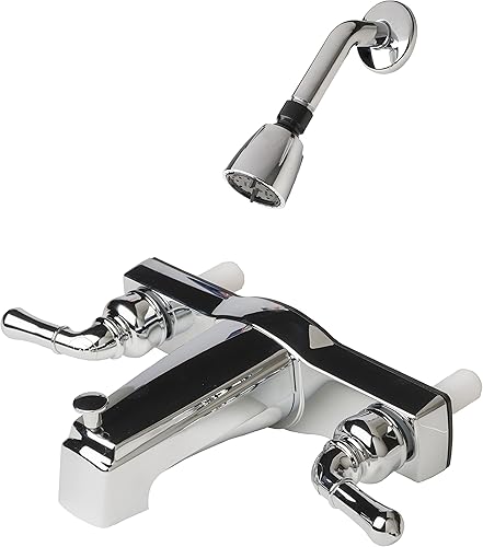 Laguna Brass 3310BZ4010BZ - Desviador de bañera de 7.9 in, no metálico, con cabezal de ducha, brazobrida, acabado de bronce cepillado