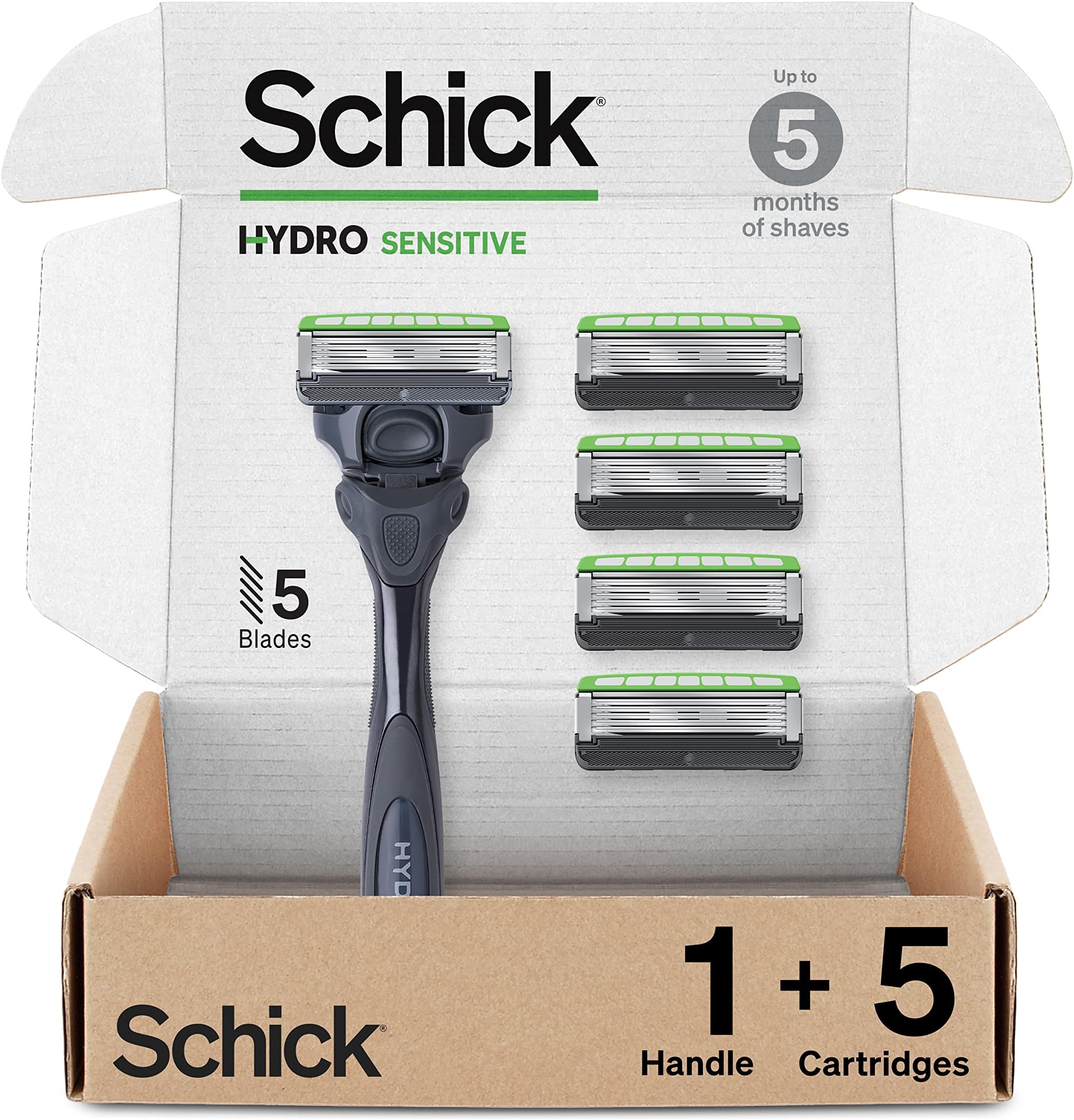 Hydro Sensitive Razor For Men — Razor For Men Sensitive Skin With 5 Razor Blades