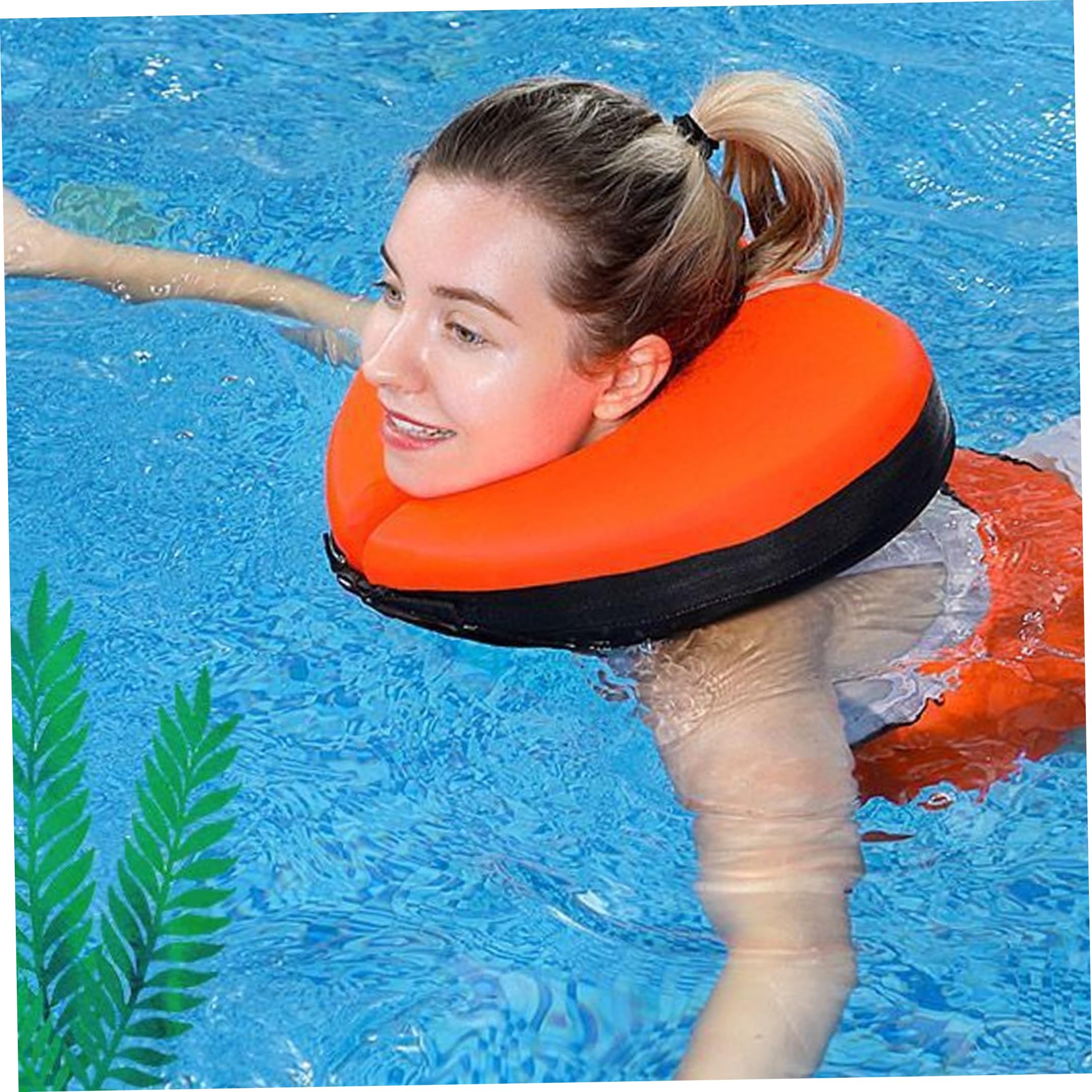 Cintura da nuoto Anello da nuoto di sicurezza per adulti a forma di cuore per piscina, XL arancione, giubbotto salvagente in schiuma non gonfiabile