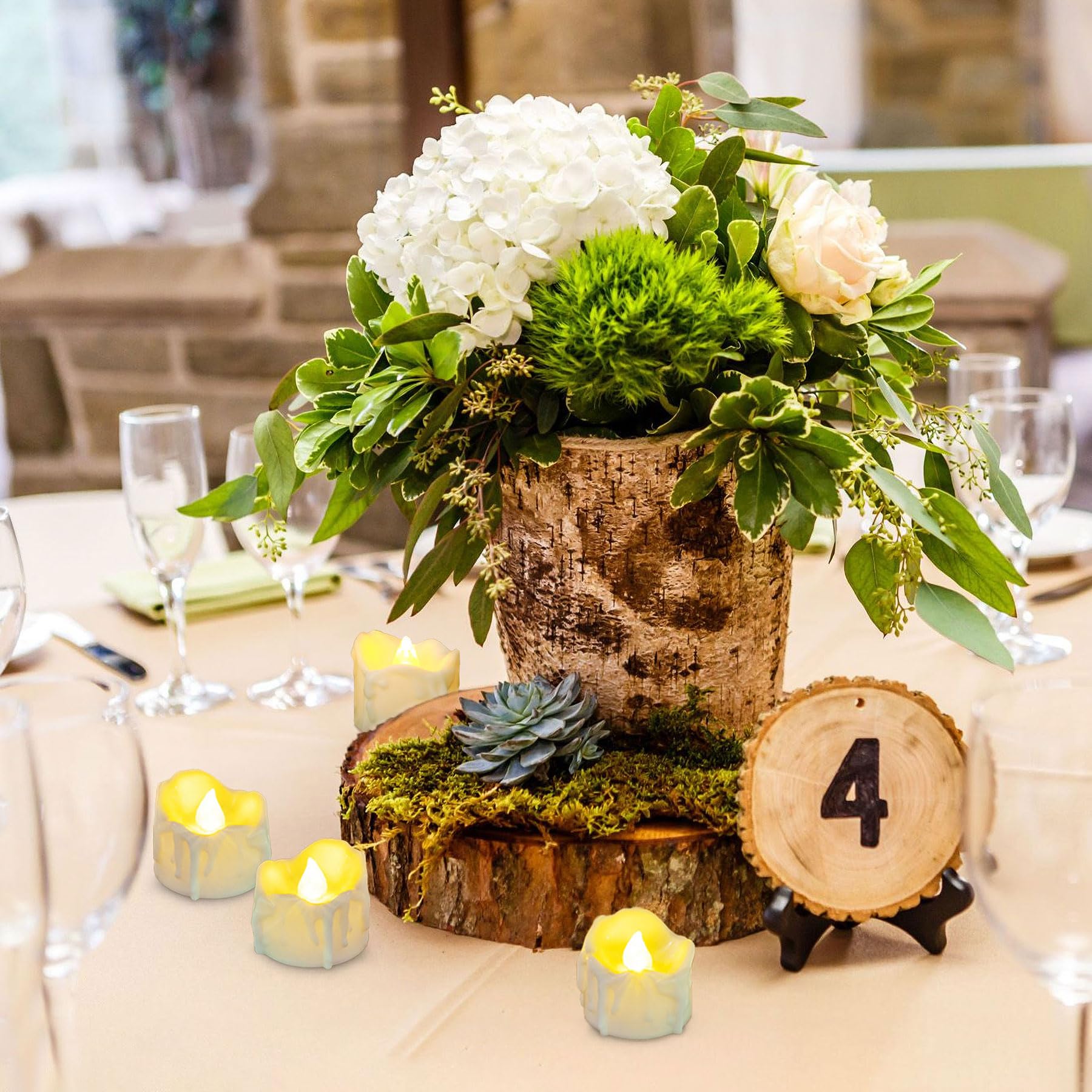 Yakpo 12 Pack Timer Tea Lights Candles Battery Operated, Flameless Flickering LED Timer Votive Tealight, Outdoor Flicker Electric Fake Candles Bulk for Christmas Halloween Pumpkin Light Decorations