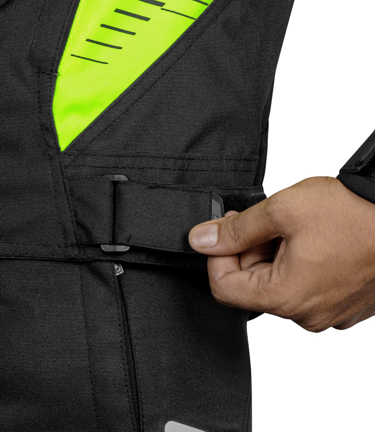 Rynox Tornado Pro 4 Jacket - CE Certified Class A | Motorcycle Riding Jacket with Impact Protection and Abrasion Resistance - Black Hi-Viz Green, 2XL - Image 9 thumbnail