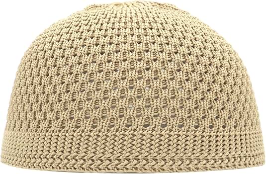 TheKufi Coffee Brown Soft Open-Weave Nylon Stretchy Kufi Hat