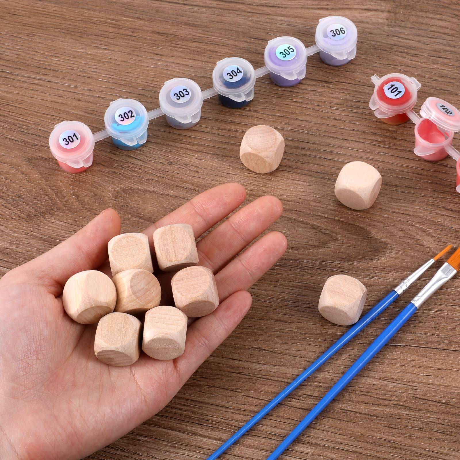 20 Stück Holzwürfel 2cm - Unbemalte Würfel Zum Bemalen Für DIY, Spiele & Basteln