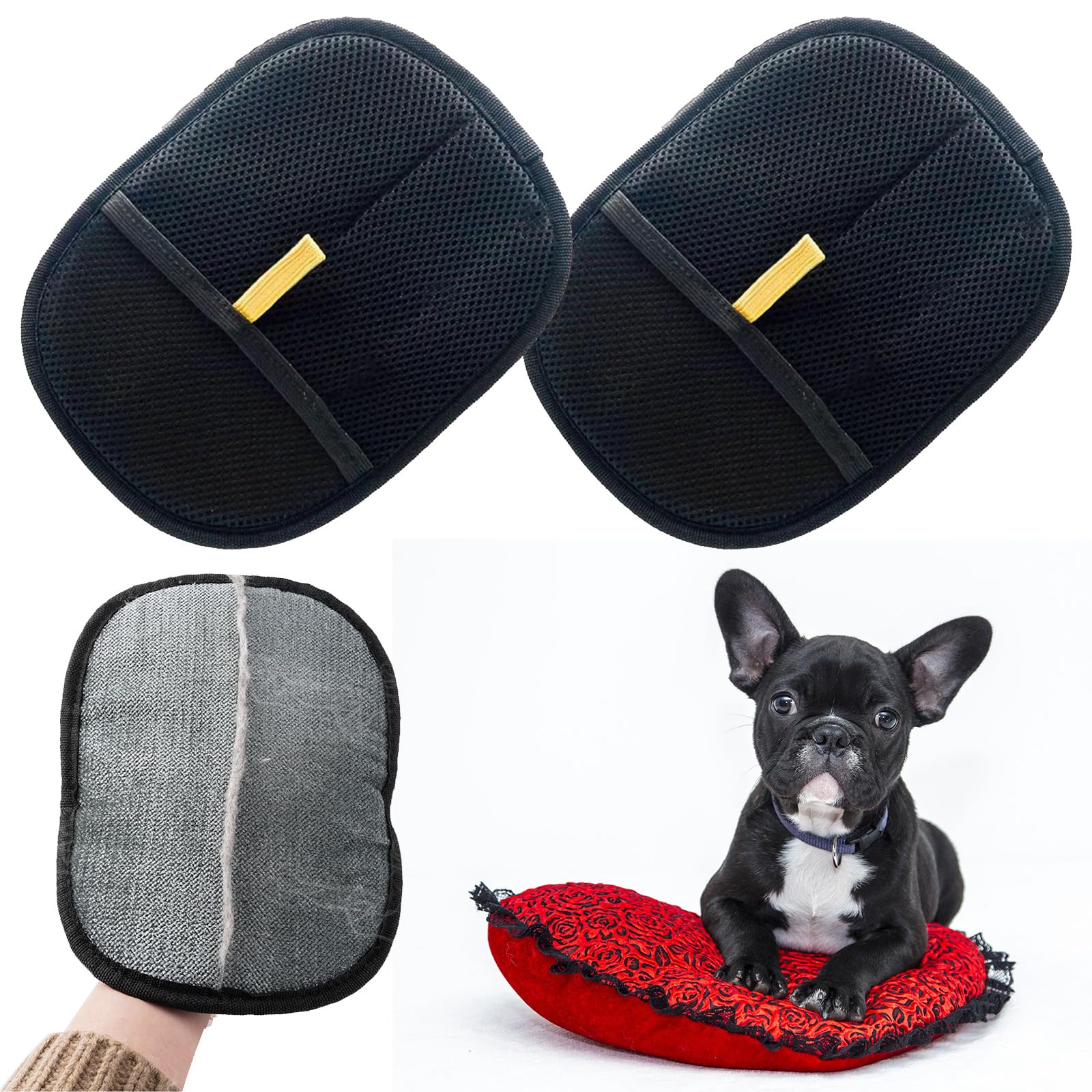 YAZANY 2 PCS Static Removal Gloves Pet Hair,Pet Grooming Gloves,Reusable Pet Hair Removal Glove,Versatile Grooming Gloves for Grooming Washing,Deshedding