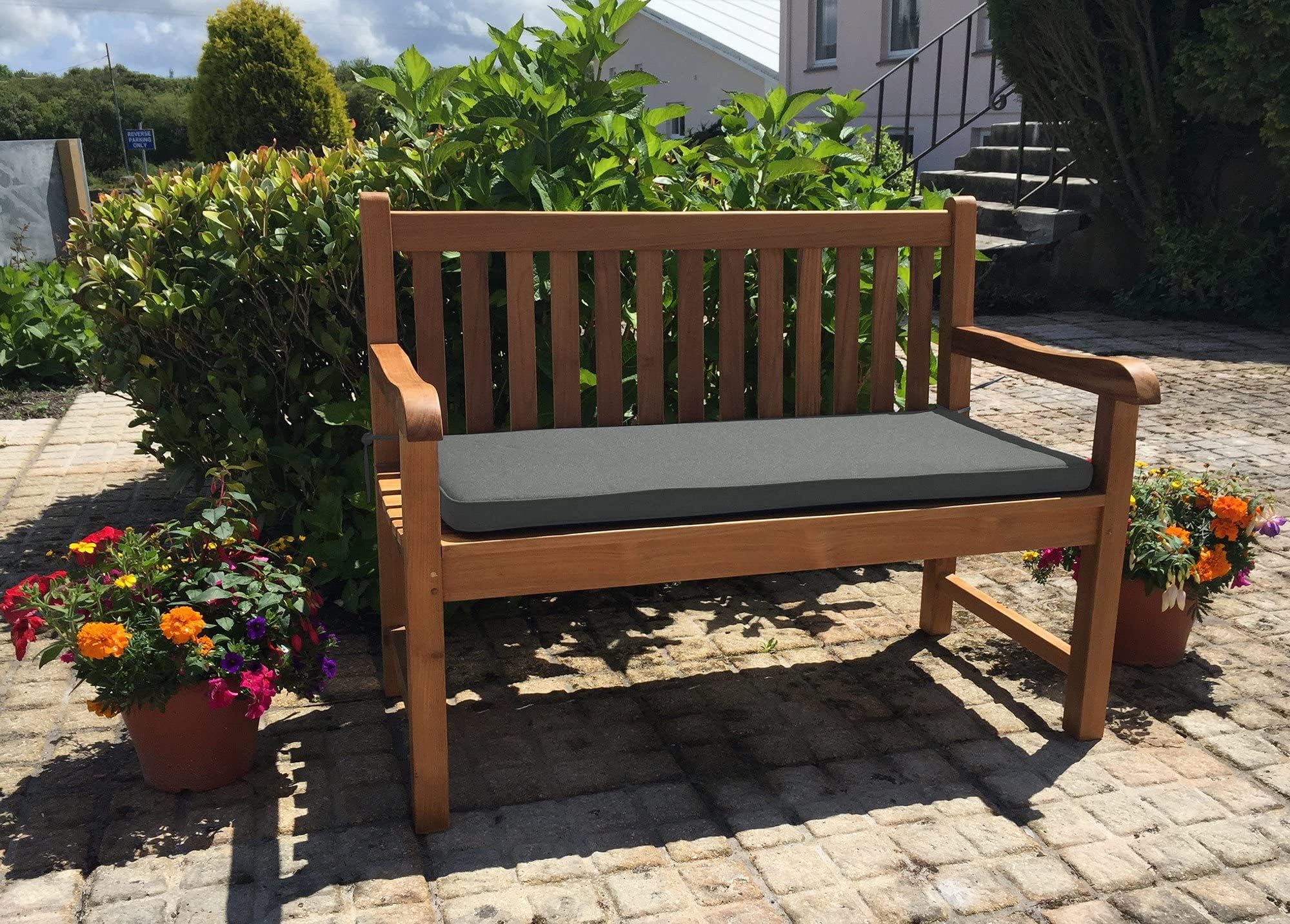 Sustainable Furniture Two Seater Garden (Cushion only-Bench not Included) (Dove Grey) Showerproof