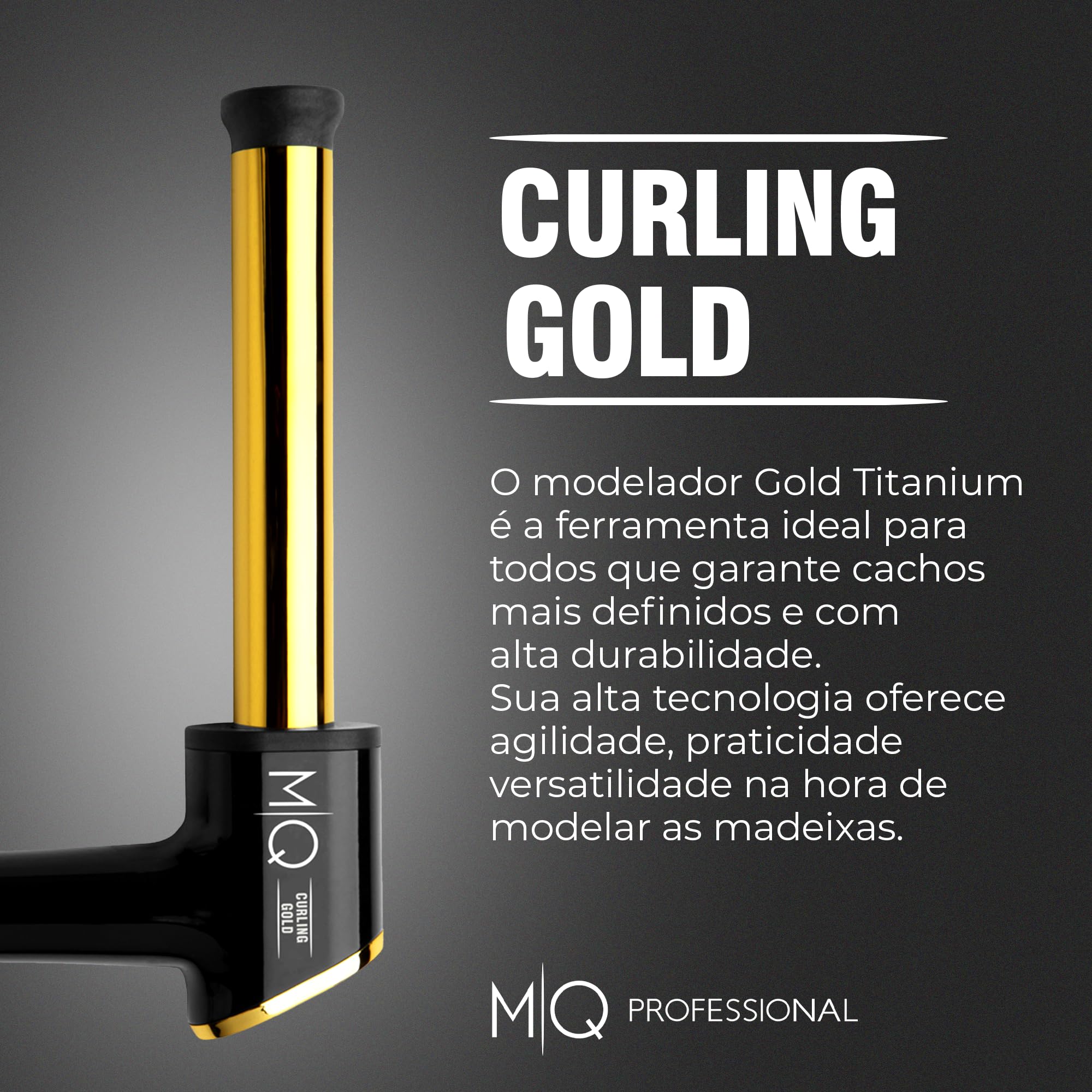 MQ Professional Curling Gold Titanium 32mm - Modelador de Cachos 280g