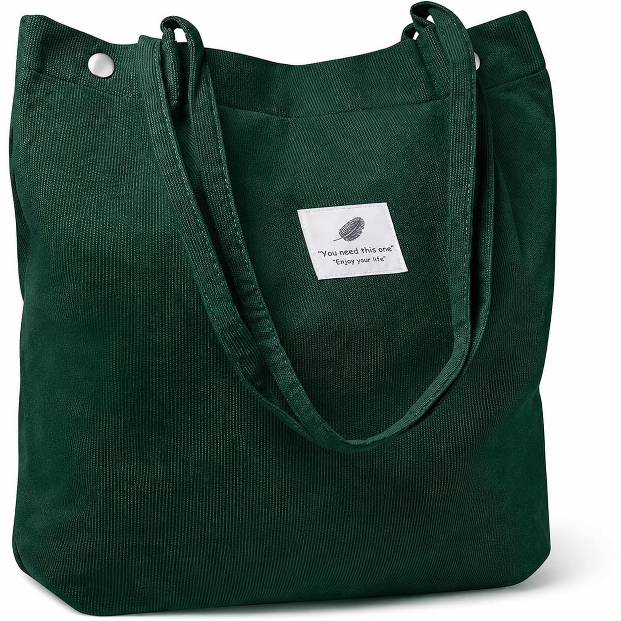 Women Corduroy Tote Bag Canvas Shoulder Purse Reusable Shopping Bag Grocery Bag Large Capacity Washable Handbag Girls Shoulder Bag with Inner Pocket For Daily Use Work Travel-image-7