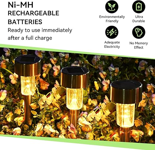 Miniatura 2 de Henreepow Batería recargable AAAAA, baterías solares Ni-MH de 1.2 V, autodescarga baja, batería triple A precargada para luces solares de camino,