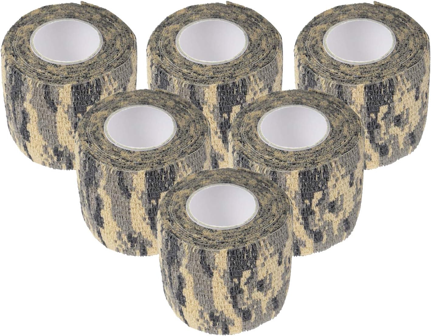 Camo Wrap Tapes Camouflage Form Wrap 1.96'' x 177'' Military Army Hunting Self-Adhesive Protective Bandage for Flashlights,Bicycle