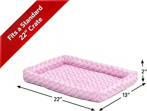 Vista 107 de Cama para mascotas MidWest Bolster, ideal para cajas de metal para perros, se puede lavar a máquina y secar, 36 - pulgadas, Rosado Blush