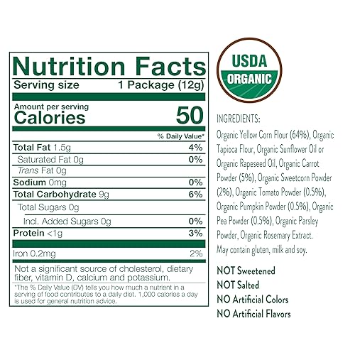 Miniatura 2 de Little Bellies Bocadillo orgánico Veggie Tubes para niños pequeños (paquete de 7 paquetes individuales de 0.42 onzas)