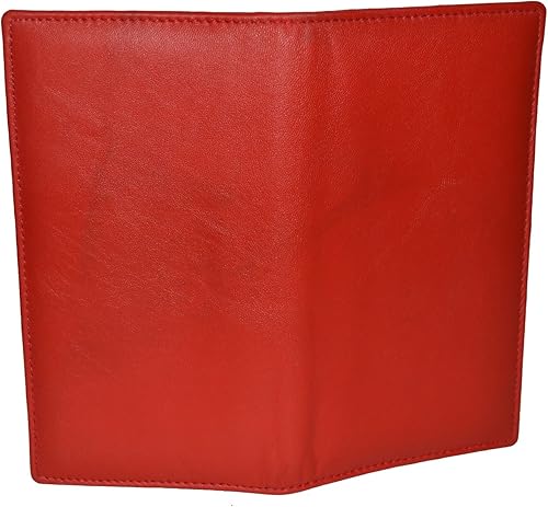 Miniatura 5 de Leatherboss - Funda de piel auténtica para chequera, Rojo -, Cartera de viaje