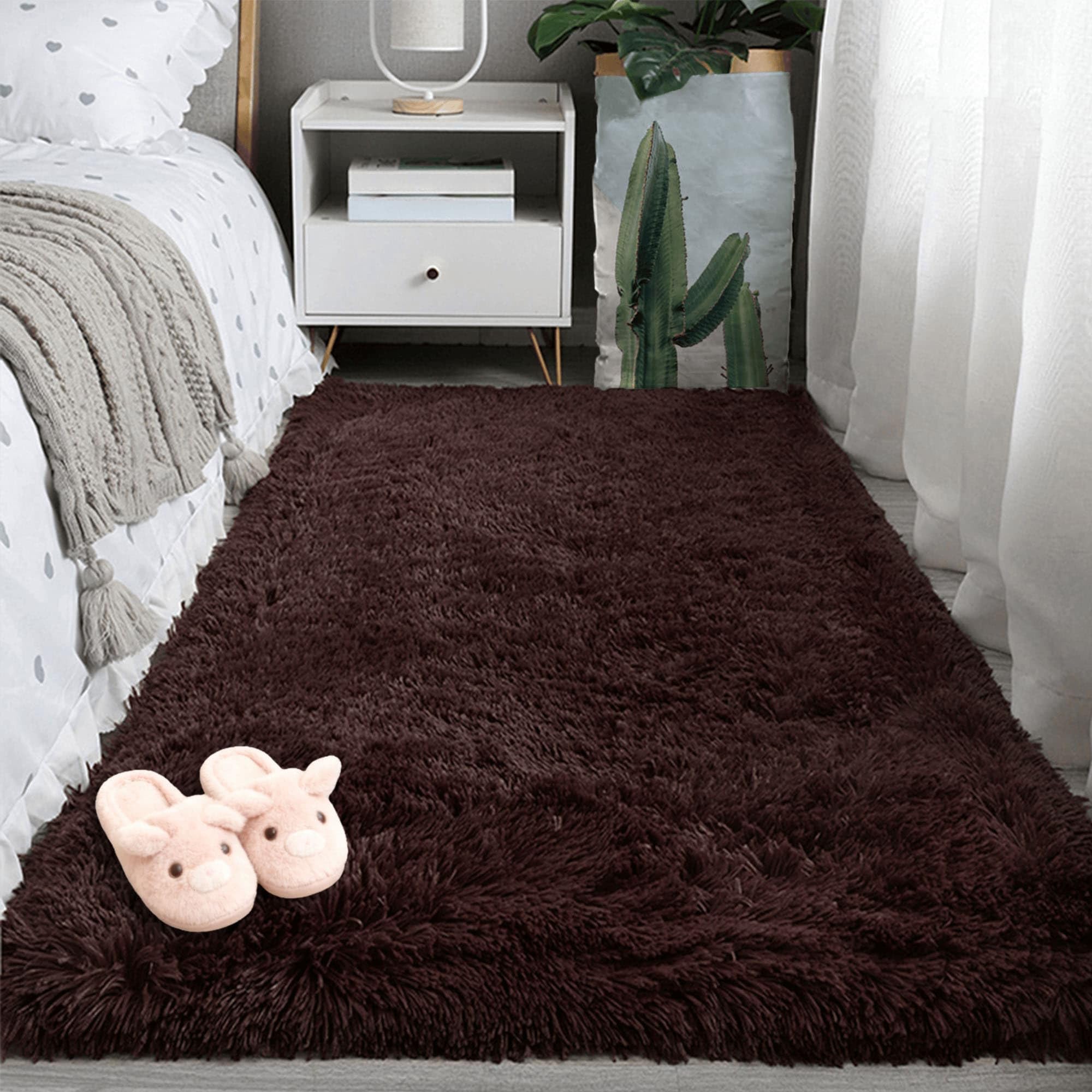 Tapis de salon lavable résistant aux taches et moelleux pour enfants