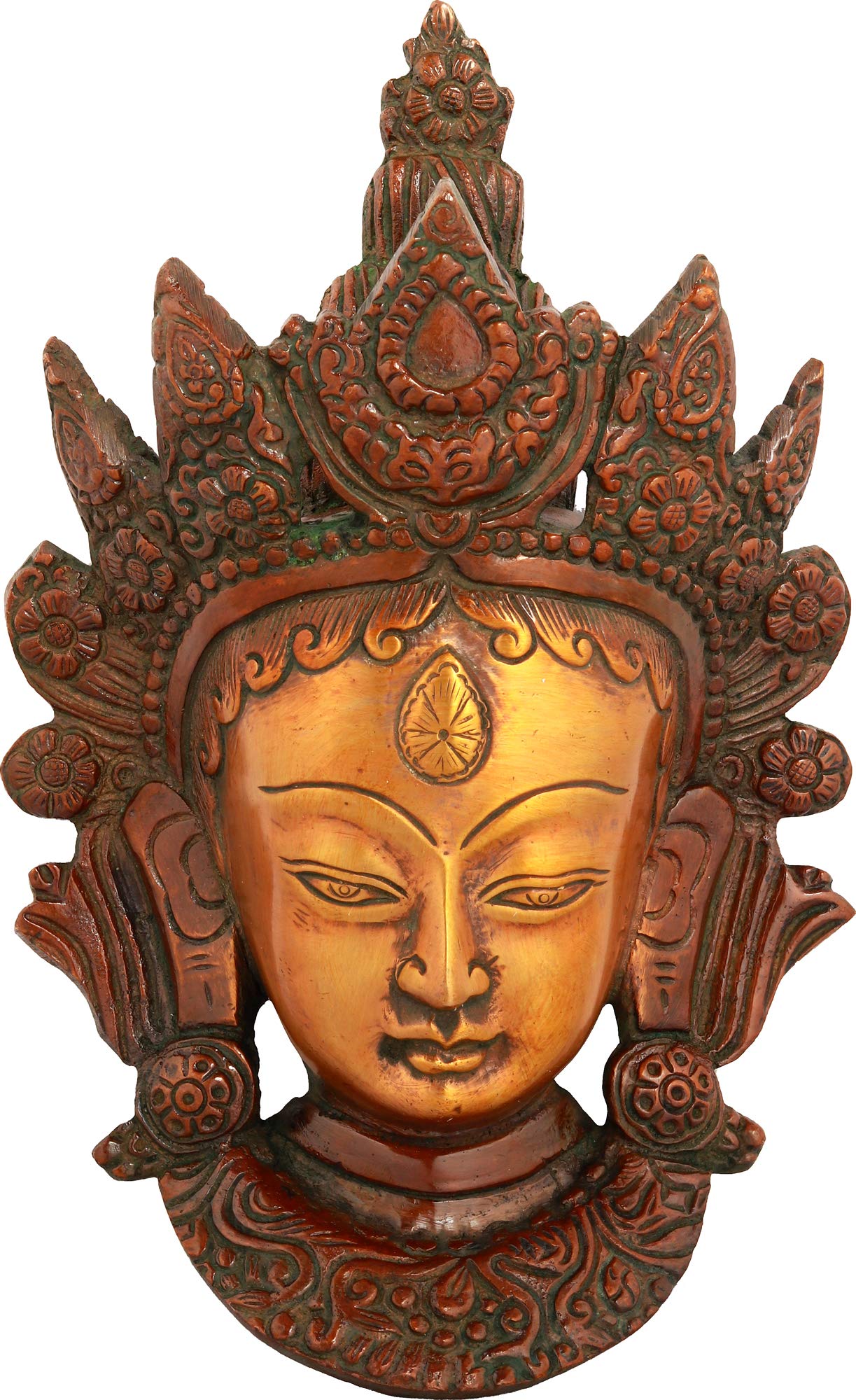 Amazon｜Exotic India 女神タラ 壁掛けマスク チベット仏教の神 真鍮像