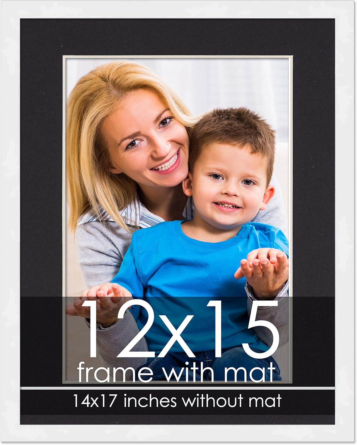 12x15 Frame with Mat White 14x17 Frame Wood Made to
