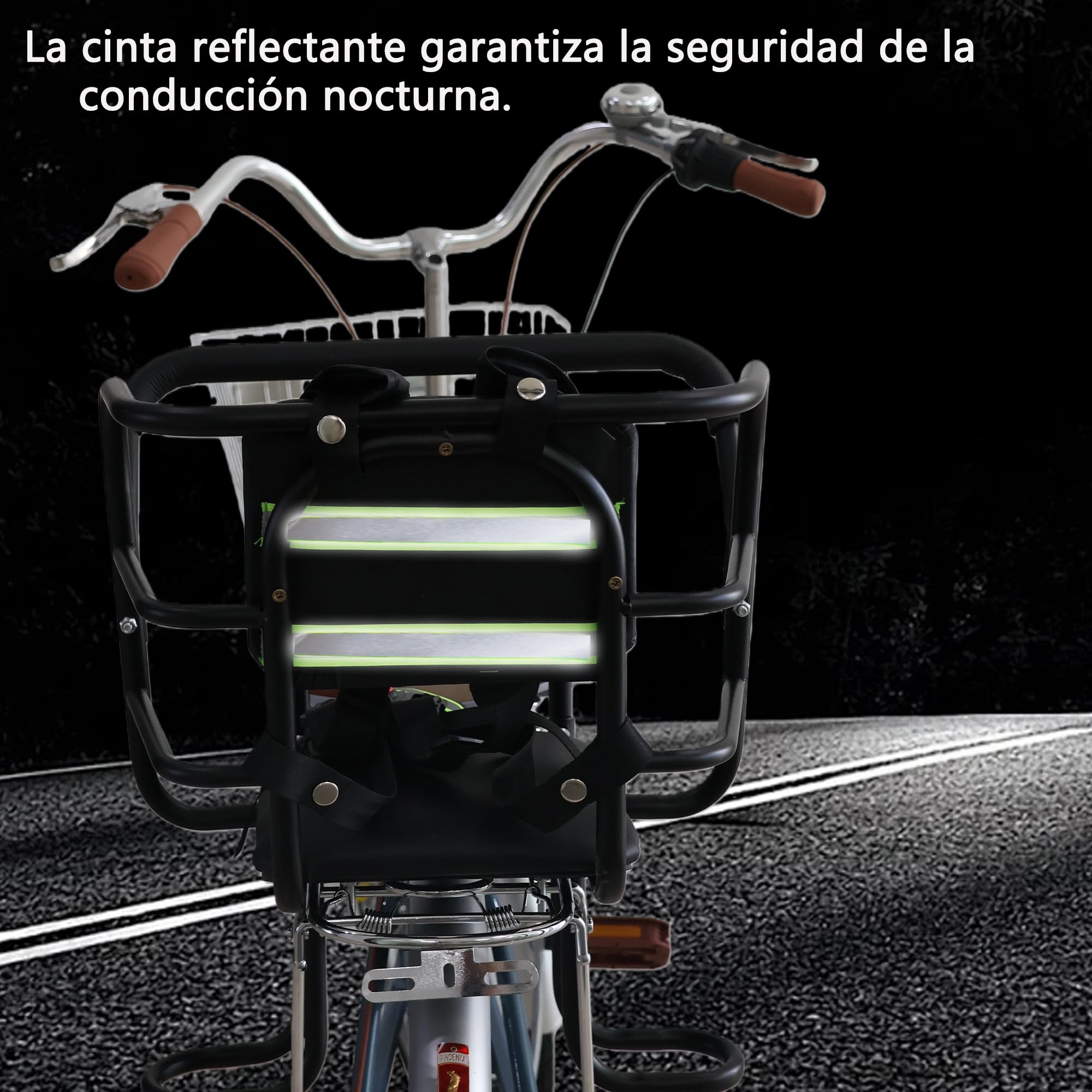 QMD Asiento Trasero para Bicicleta Infantil, Asiento para Bicicleta Infantil con Pedales, Respaldo y pasamanos, diseñado para niños de 18 Meses a 8 años, fácil instalación.