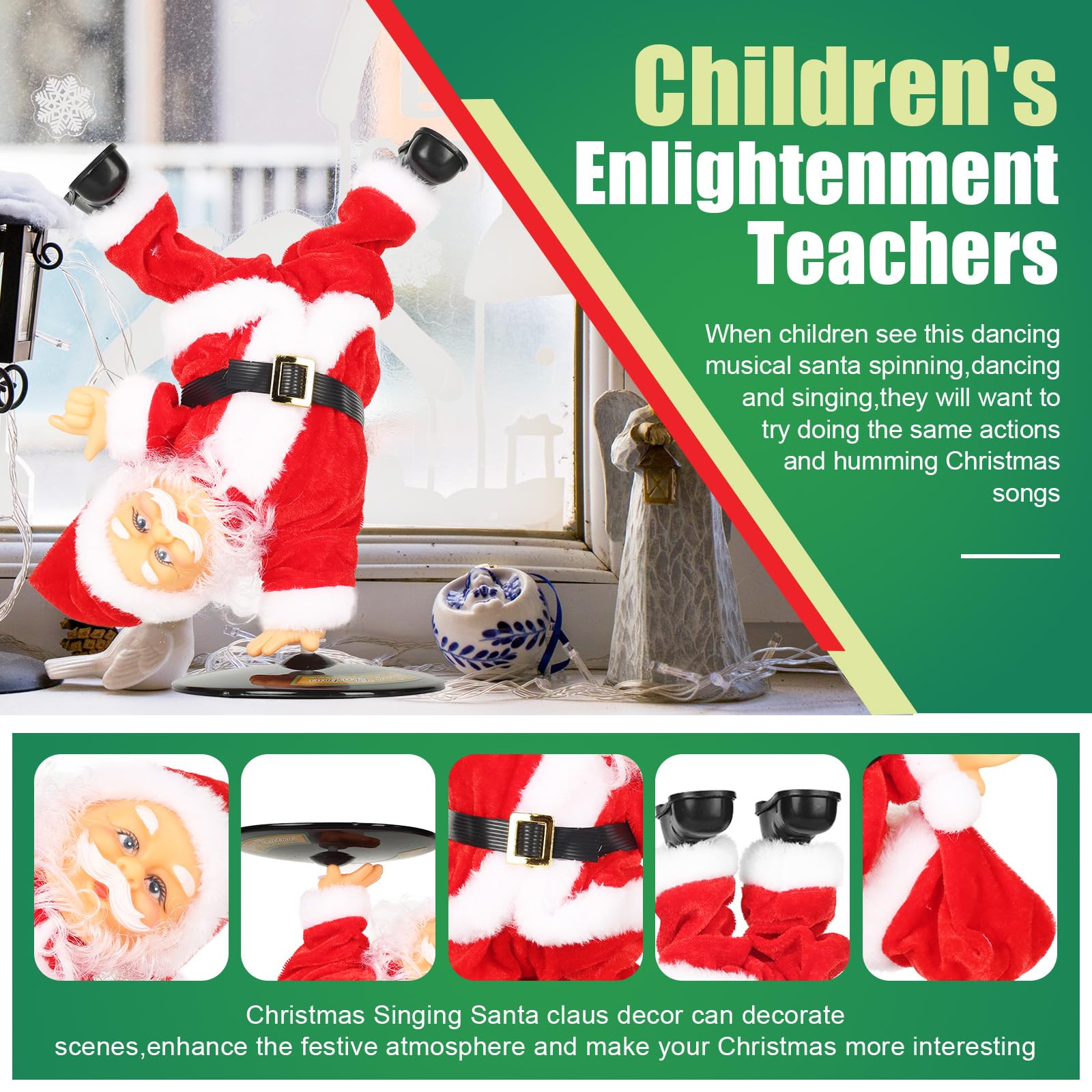 Amazon.com: SdeNow Singing Dancing Inverted Rotating Santa Claus