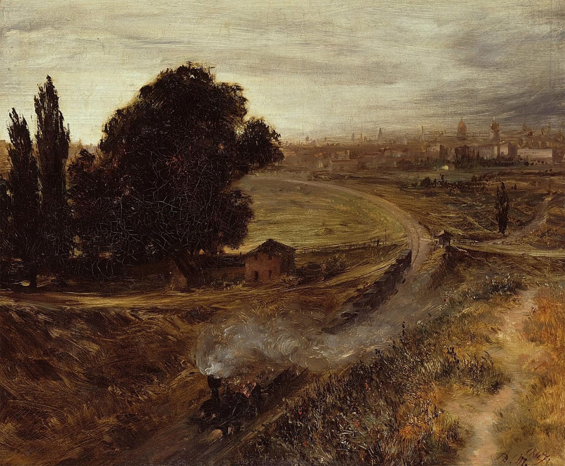 SERENDIPITP Vintage Wall Art Canvas Nordic Poster Canvas Print Picture The Berlin-Potsdam Railway by Adolph Menzel Wall Art Poster for Home Decor 60x90cm