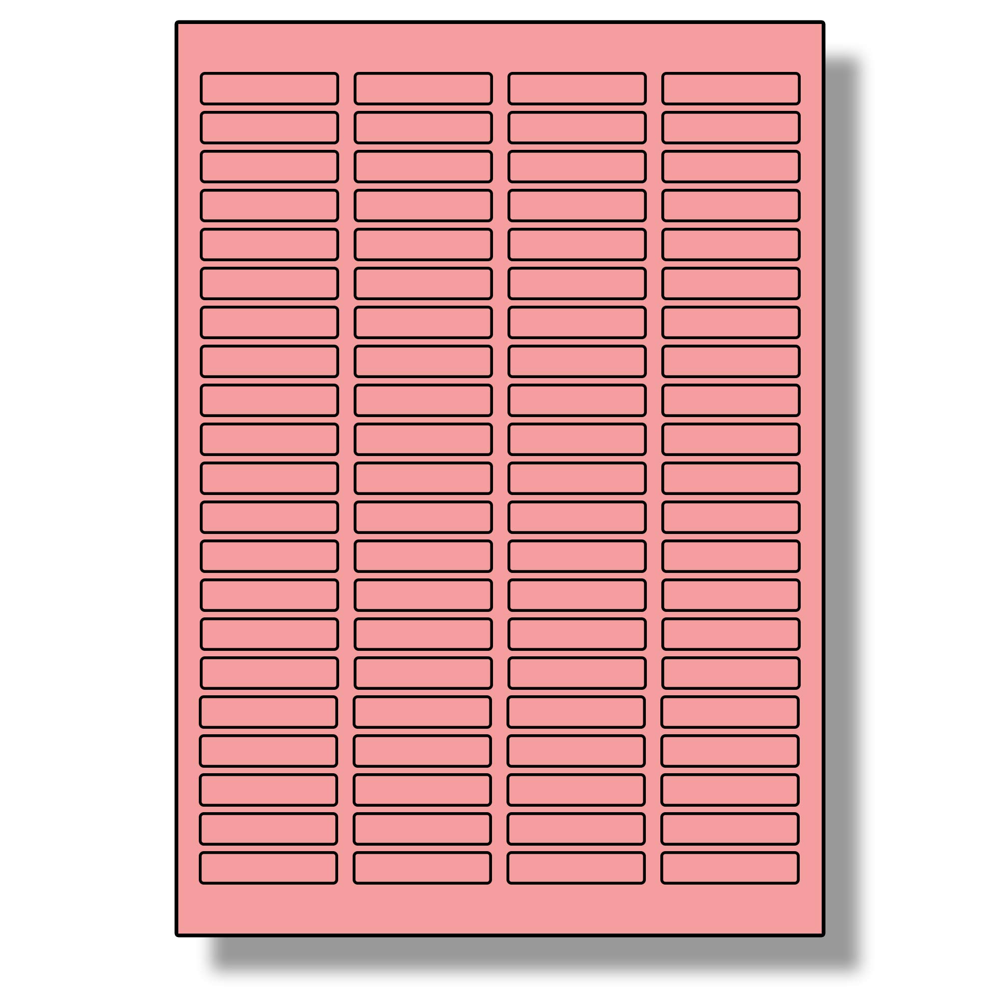 Label Planet® 84 Per Sheet, 50 Sheets (4200 Pink Labels). Coloured Paper Labels, 46 x 11.1mm, LP84/46 C. — image 1
