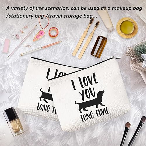 Miniatura 2 de OHSUL Bolsa de maquillaje para perros Dachshund, regalos de perro salchicha Weiner, bolsa de cosméticos para perros, bolsas de maquillaje para